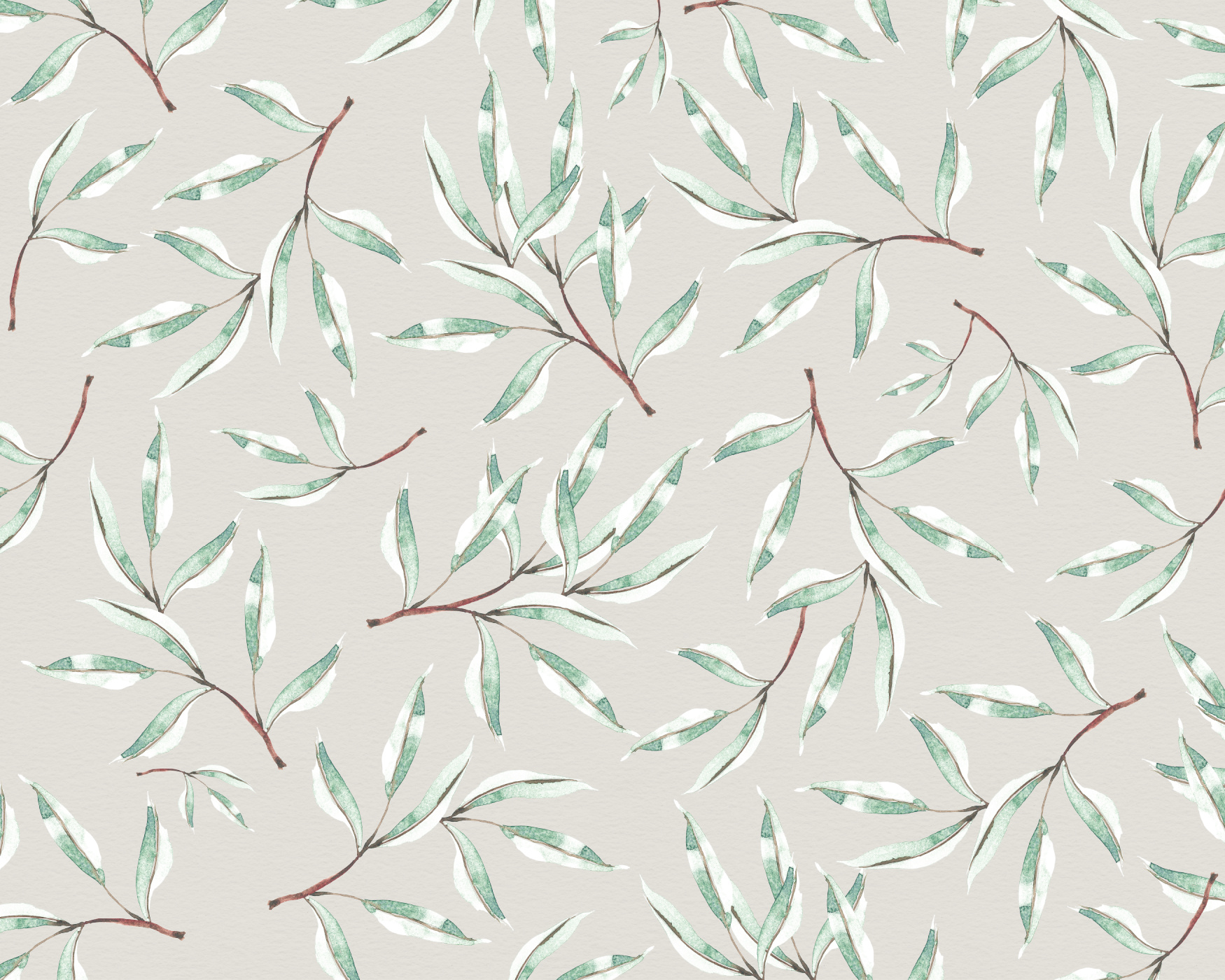 Watercolor Fronds Mural