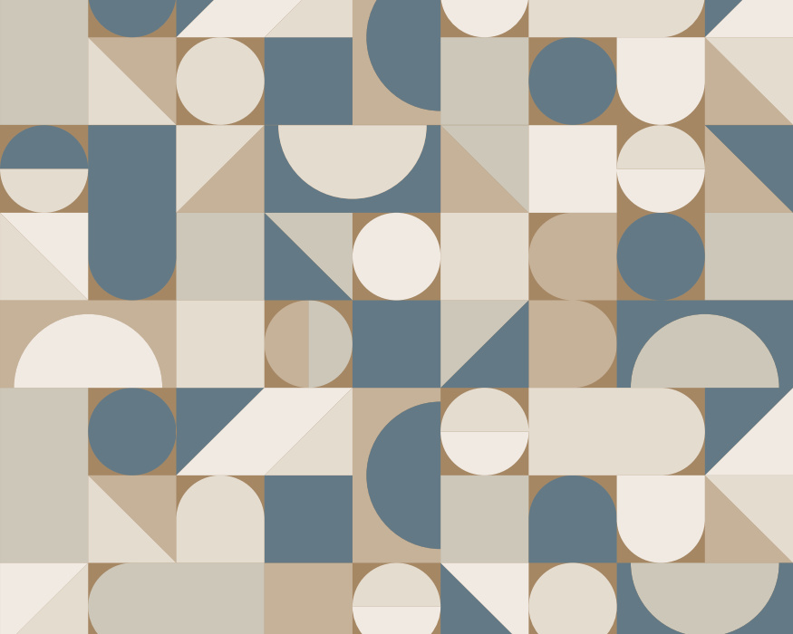 Create a dazzling interior with our Mid Century Shapes Peel and Stick Mural.