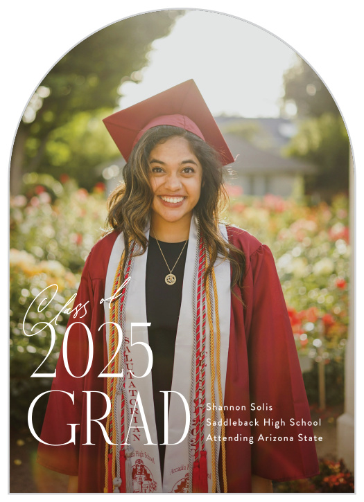 Celebrate your latest milestone with our Lined Up Arched Graduation Announcements.