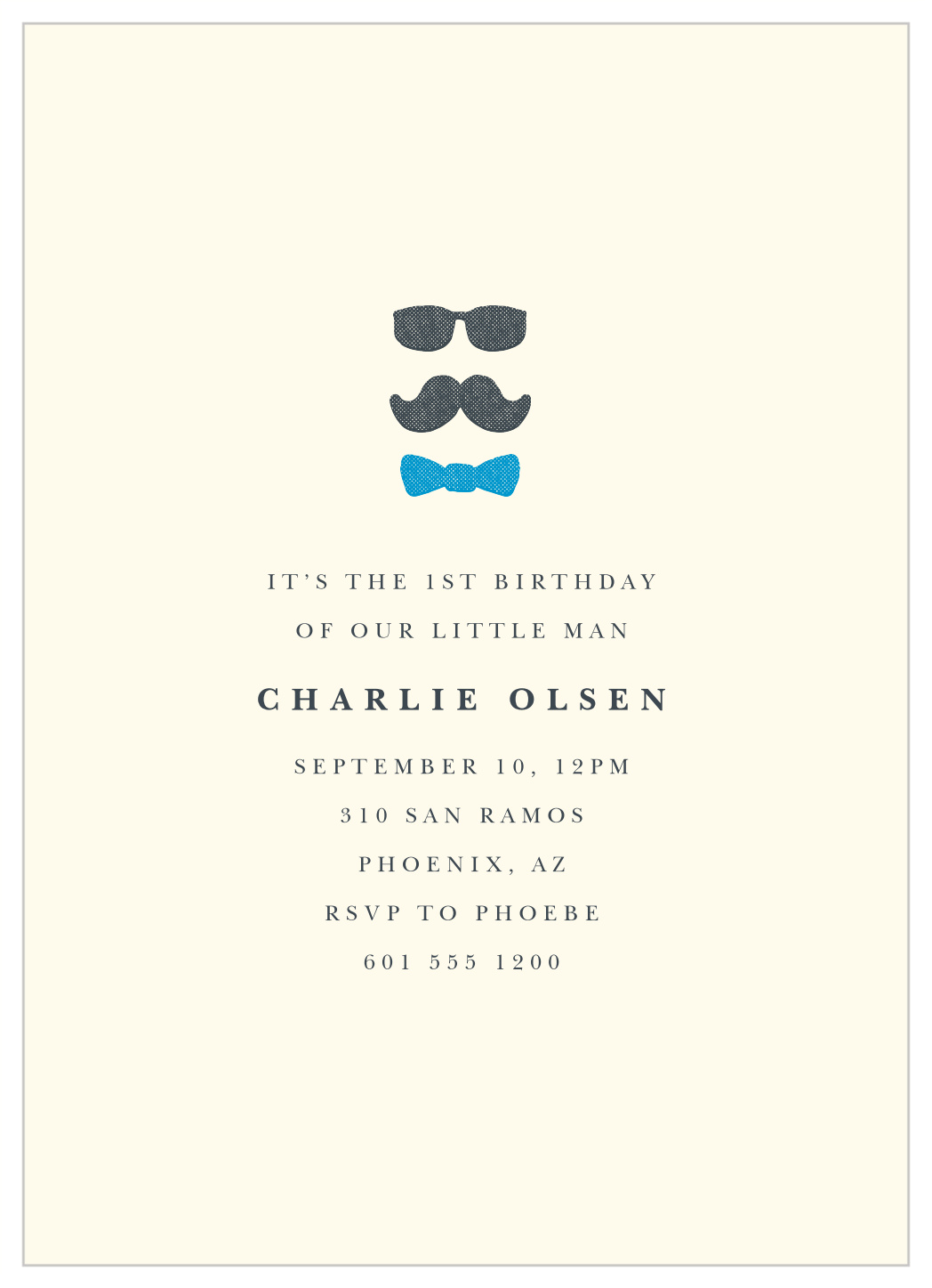 Our Little Man First Birthday Invitations
