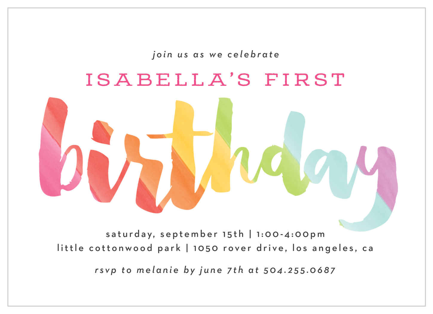 Cute Diagonal Stripes First Birthday Invitations