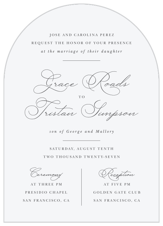 Surround yourself with family and friends on your special day with our Love Story Wedding Arch Invitations.