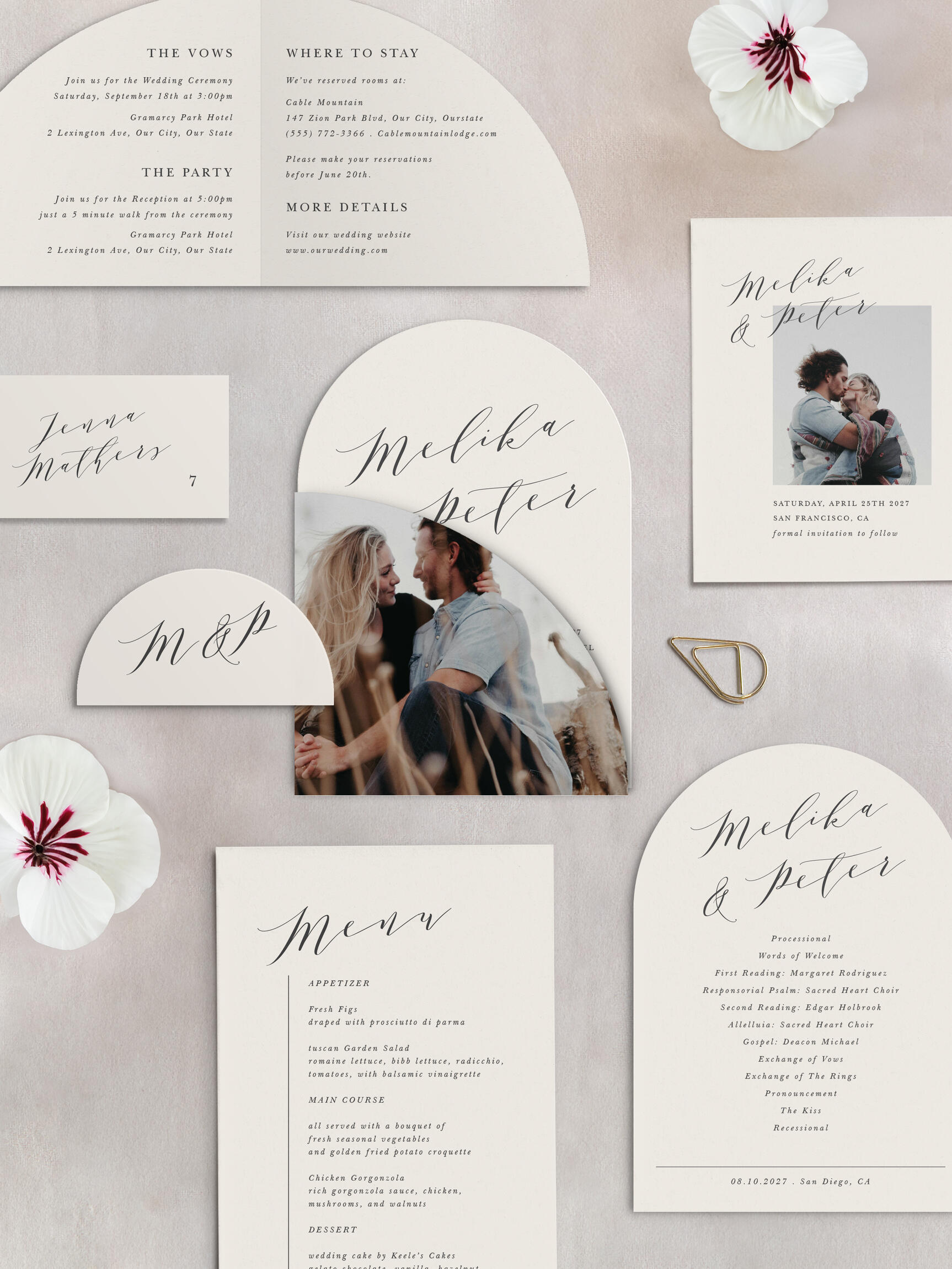 Surround yourself with family and friends on your big day with our Handwritten Love Wedding Arch Invitations.
