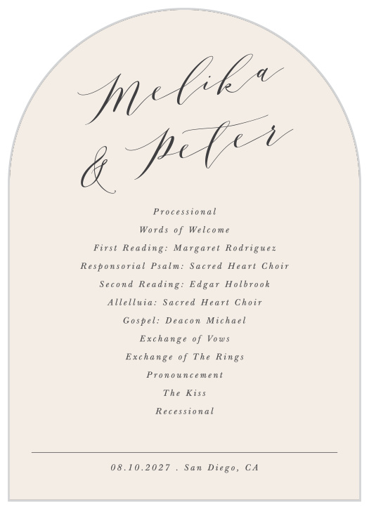 Walk family and friends through every step of your ceremony with our Handwritten Love Wedding Arch Programs.