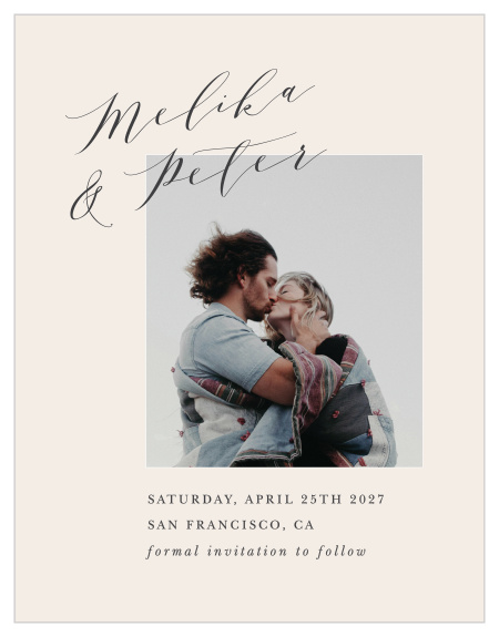 Spread the news of your upcoming wedding to family and friends with our Handwritten Love Wedding Arch Save the Date Cards.