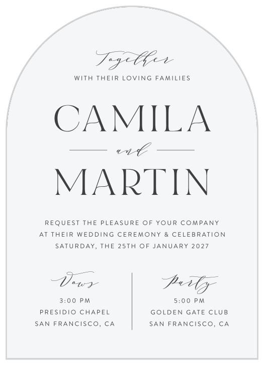Surround yourself with family and friends on your special day with our Timeless Elegance Wedding Arch Invitations.