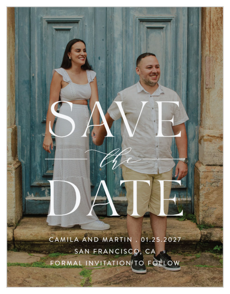 Announce your upcoming special day to close friends and family when you send out our Timeless Elegance Wedding Arch Save the Date Cards.