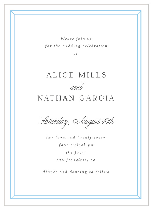Our Soft Bevel Wedding Invitations gather family and friends together to celebrate your special day.