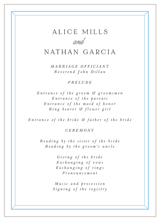 Our Soft Bevel Wedding Programs walk loved ones through each step of your ceremony.