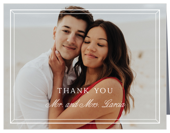 Let family and friends know how much you appreciated their presence on your special day with our Soft Bevel Wedding Thank You Cards.