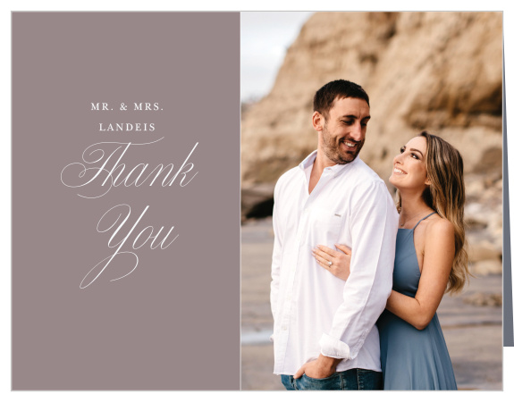 Our Scripty Monogram Wedding Arch Thank You Cards let family and friends know how much you appreciated their presence on your special day.