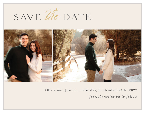 Spread the news of your upcoming wedding to family and friends with our Modern Align Wedding Arch Save the Date Magnets.