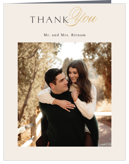 Our Modern Align Wedding Arch Thank You Cards let family and friends know how much their support meant to you on your big day.