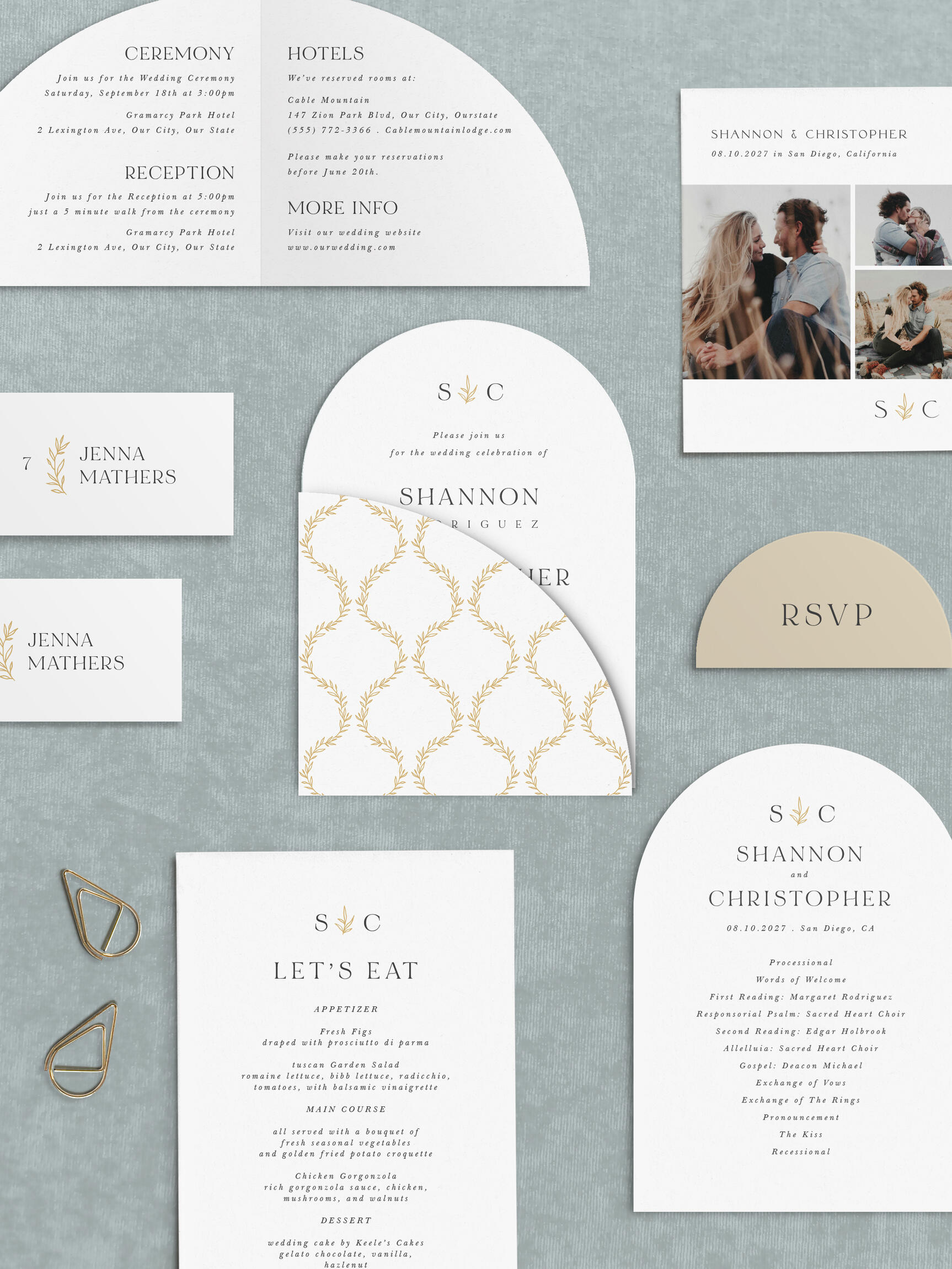 Leave a lasting impression with our Sweet Initials Wedding Arch Invitations.