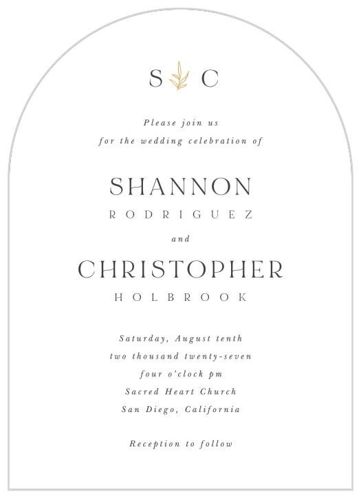Leave a lasting impression with our Sweet Initials Wedding Arch Invitations.