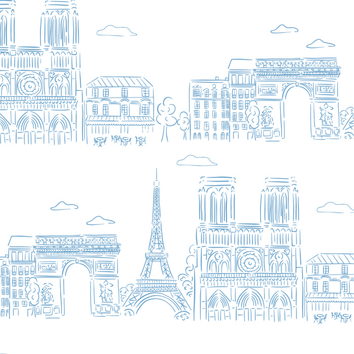 Bring a French cityscape to any wall in your home with our Paris Sketch Peel And Stick Removable Wallpaper.