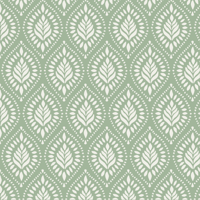 Our Block Print Leaves Peel and Stick Wallpaper transforms your room with a touch of natural elegance to any space.