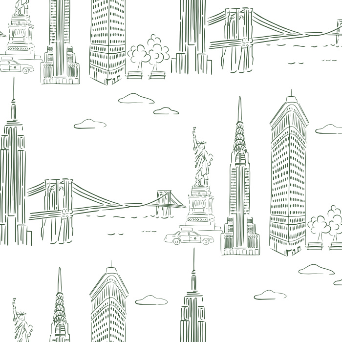 Create a tribute to your favorite city with our New York Sketch Peel and Stick Removable Wallpaper.