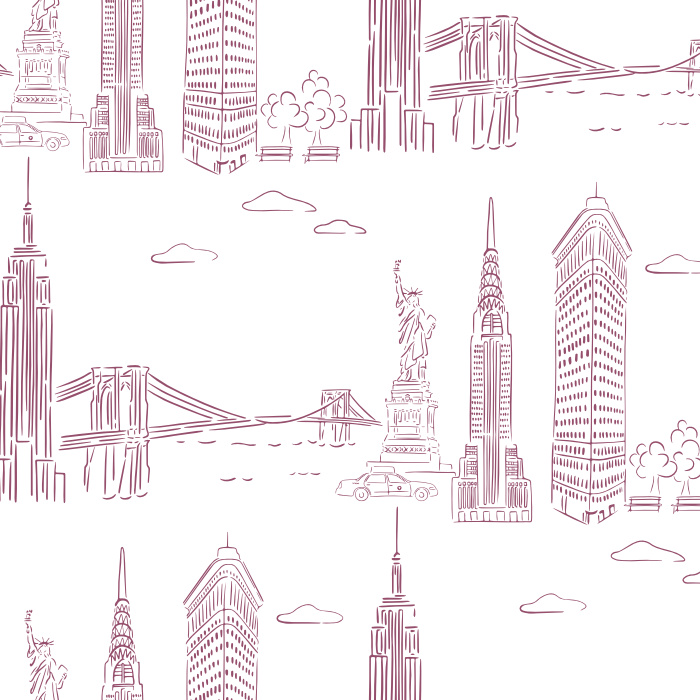 Create a tribute to your favorite city with our New York Sketch Peel and Stick Removable Wallpaper.