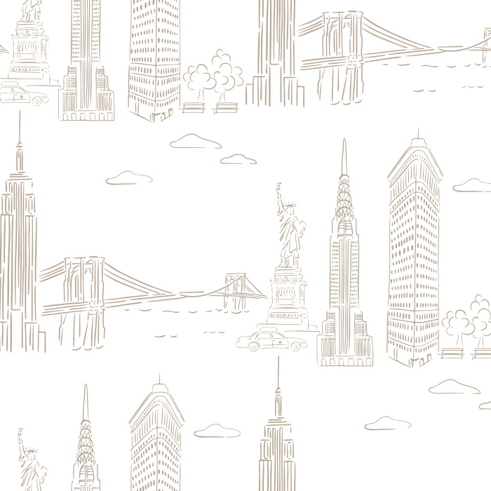 Create a tribute to your favorite city with our New York Sketch Peel and Stick Removable Wallpaper.