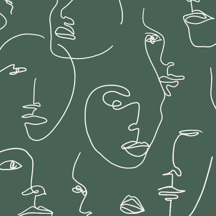 Create a uniquely chic space with our Abstract Faces Peel and Stick Removable Wallpaper.