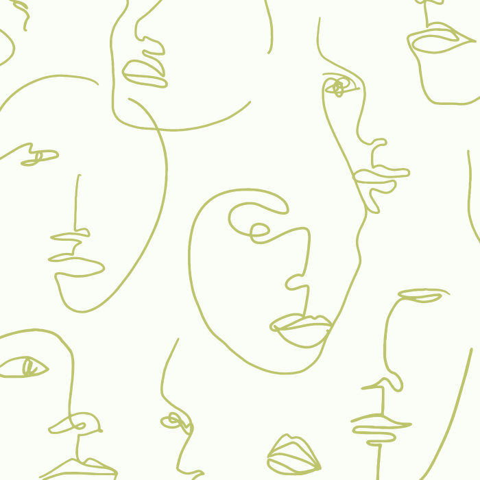 Create a uniquely chic space with our Abstract Faces Peel and Stick Removable Wallpaper. 