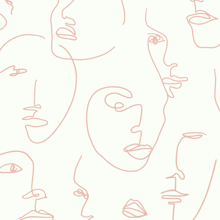 Create a uniquely chic space with our Abstract Faces Peel and Stick Removable Wallpaper.