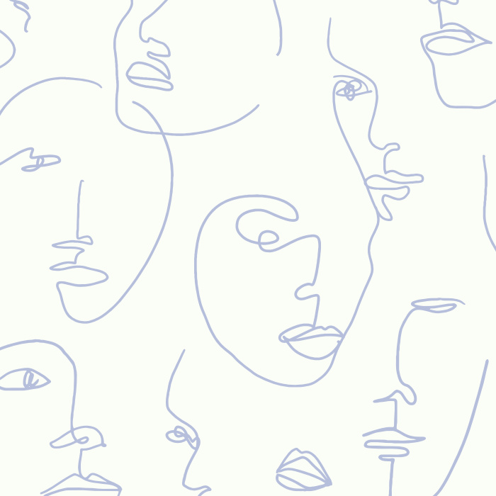 Create a uniquely chic space with our Abstract Faces Peel and Stick Removable Wallpaper. 