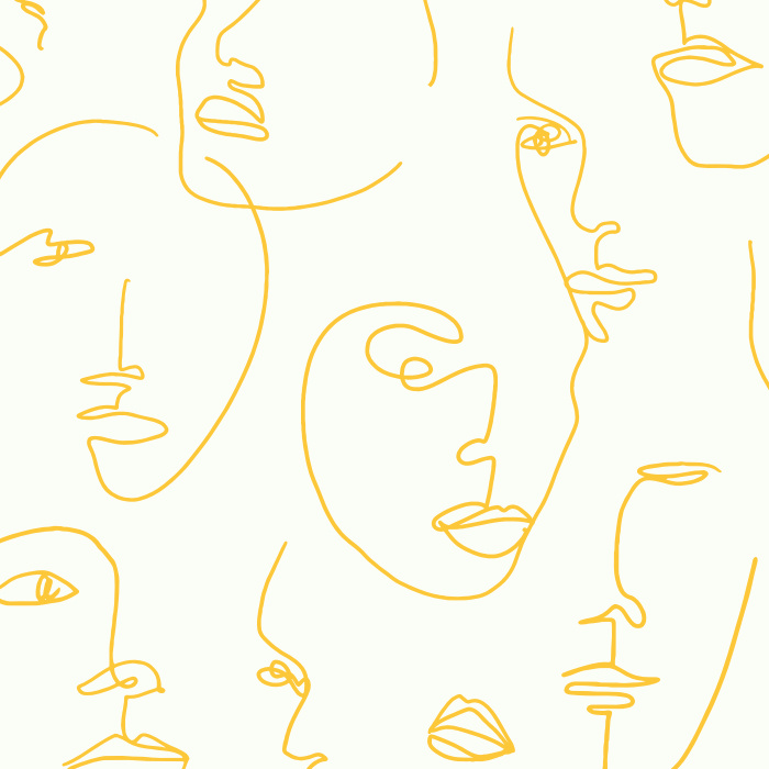 Create a uniquely chic space with our Abstract Faces Peel and Stick Removable Wallpaper. 