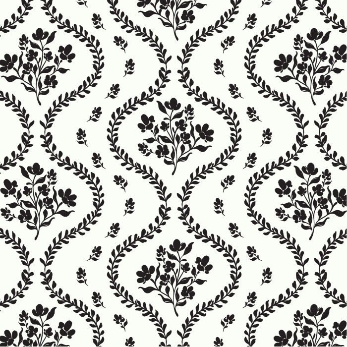 Transform any wall in your home with the vintage look of our Midnight Botanicals Peel And Stick Removable Wallpaper.