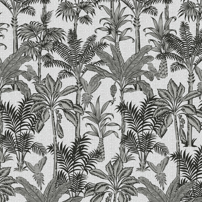 Create a stunningly gorgeous interior with our Monochrome Jungle Peel and Stick Removable Wallpaper.