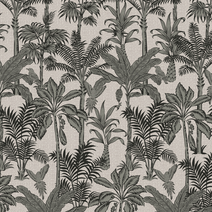 Create a stunningly gorgeous interior with our Monochrome Jungle Peel and Stick Removable Wallpaper.