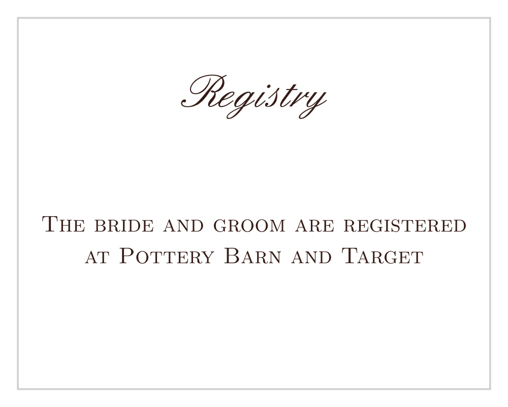 Simple Luxury Registry Cards