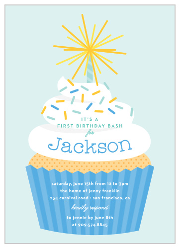 Little Cupcake First Birthday Invitations