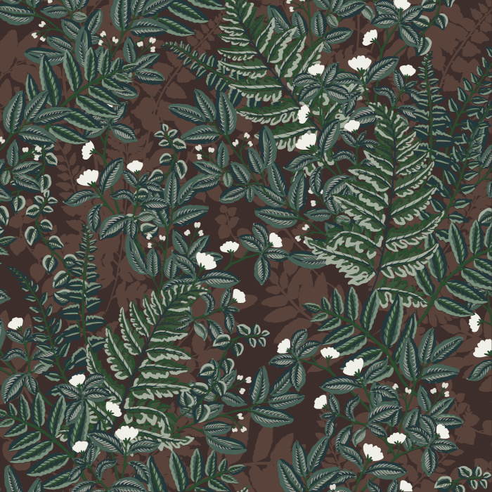 Our Thick Fern Foliage Peel And Stick Removable Wallpaper brings a moody nature vibe anywhere in your home.