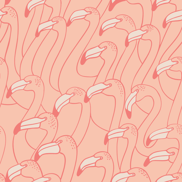 Create an exciting space with our Pink Flamingos Peel and Stick Removable Wallpaper.