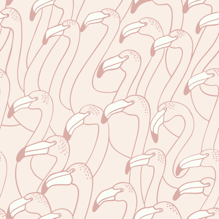 Create an exciting space with our Pink Flamingos Peel and Stick Removable Wallpaper.