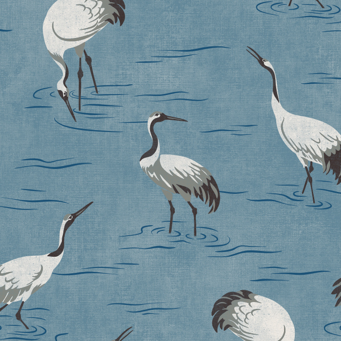 Create a stunning, modern space with our Japanese Cranes Peel and Stick Removable Wallpaper.