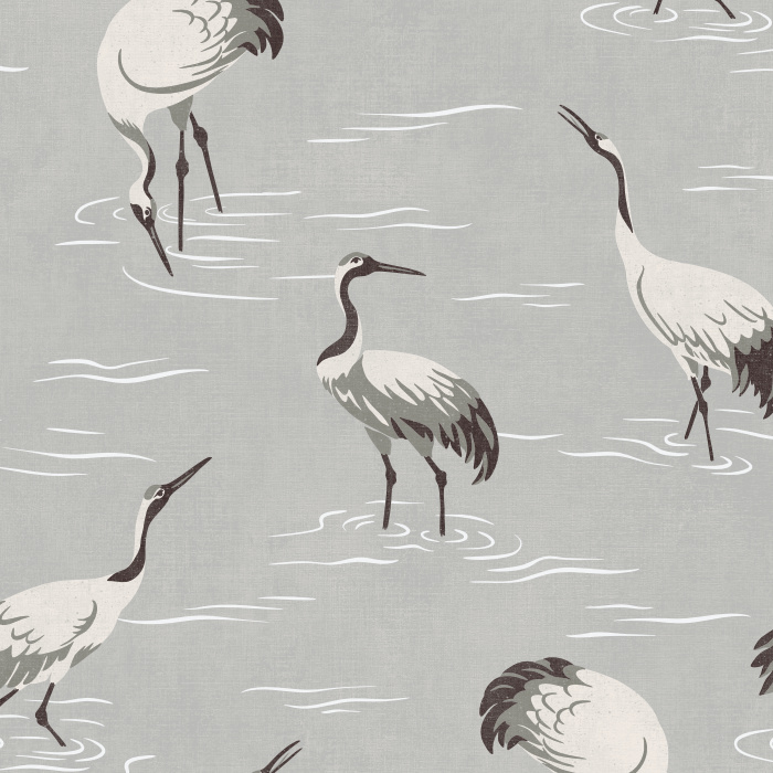Create a stunning, modern space with our Japanese Cranes Peel and Stick Removable Wallpaper.