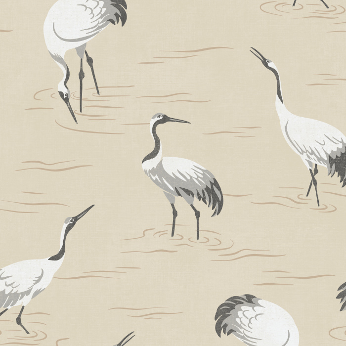 Create a stunning, modern space with our Japanese Cranes Peel and Stick Removable Wallpaper.