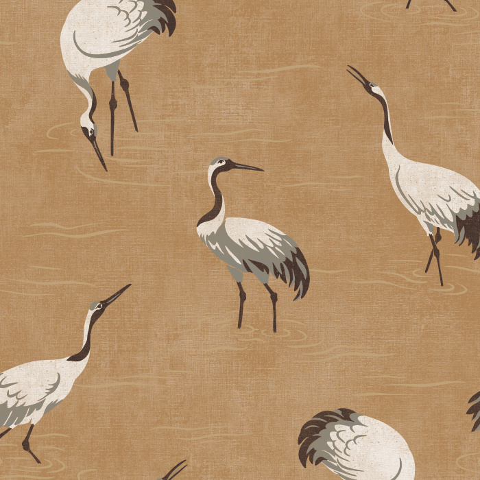 Create a stunning, modern space with our Japanese Cranes Peel and Stick Removable Wallpaper.