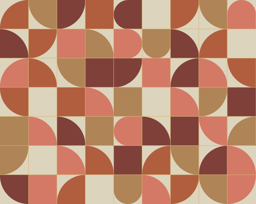 Invent the perfect midcentury modern space with our Bauhaus Geo Peel & Stick Mural.