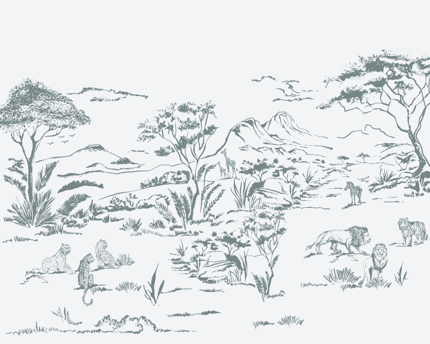 Create a scenic getaway in your favorite space with our Safari Trace Peel and Stick Mural.