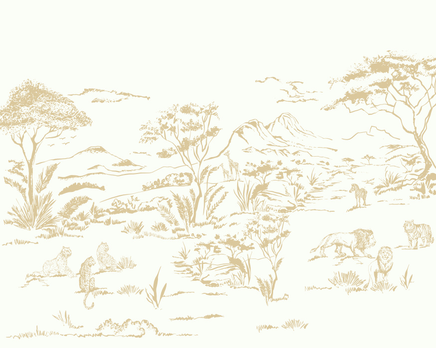 Create a scenic getaway in your favorite space with our Safari Trace Peel and Stick Mural.