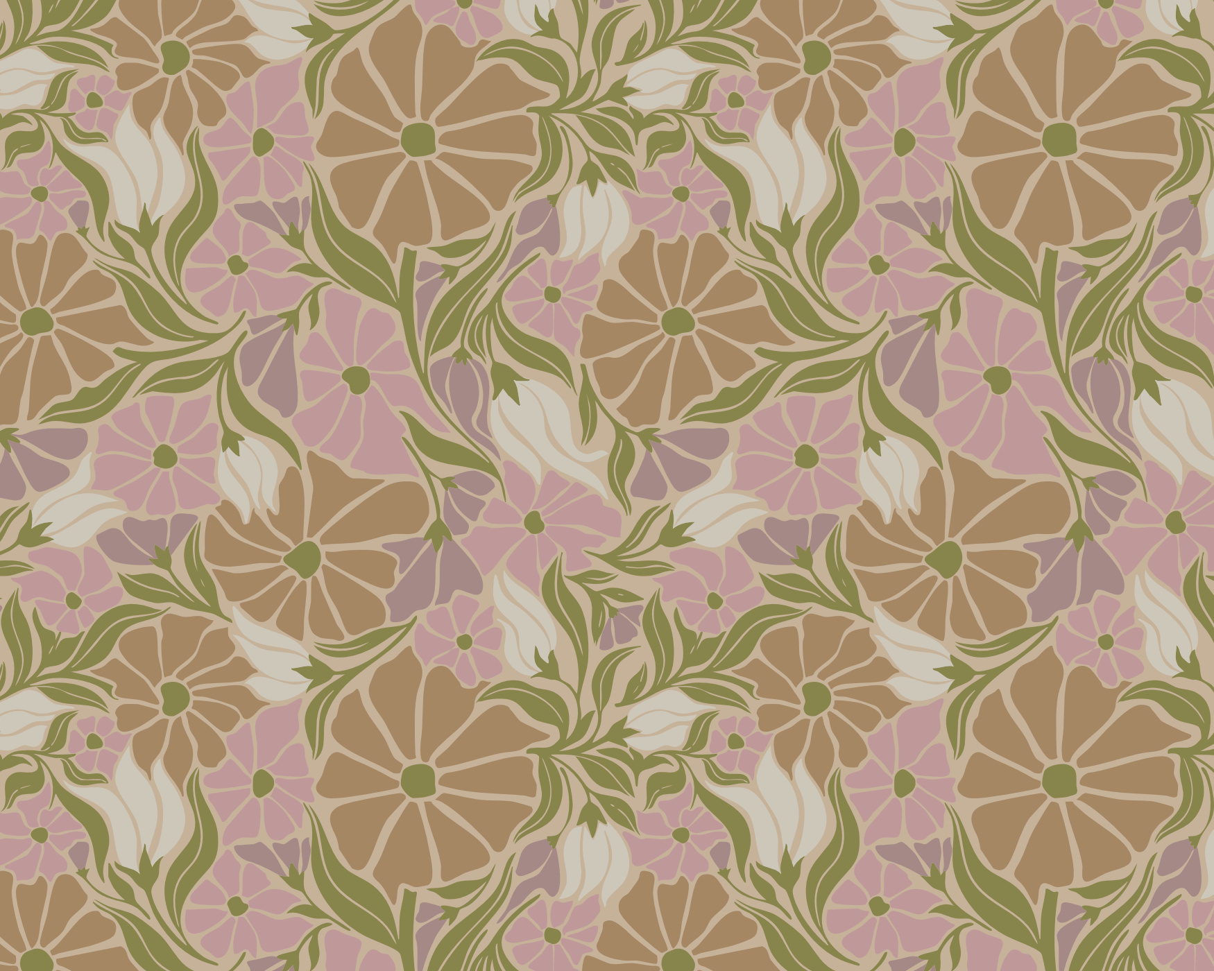 Abstract Summer Florals Peel & Stick Mural by Love vs. Design