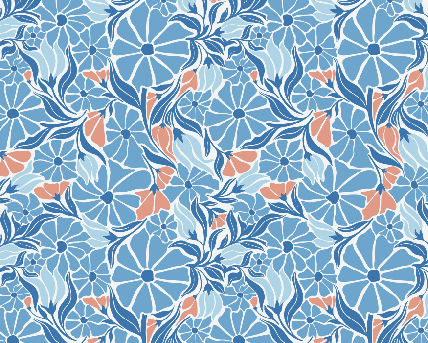 Transform your space with the Abstract Summer Florals Peel & Stick Mural, designed to bring a cheerful, retro-inspired vibe to any room.