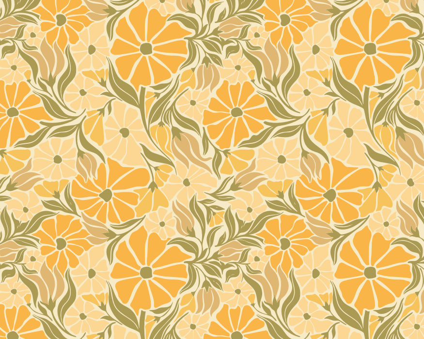 Transform your space with the Abstract Summer Florals Peel & Stick Mural, designed to bring a cheerful, retro-inspired vibe to any room.