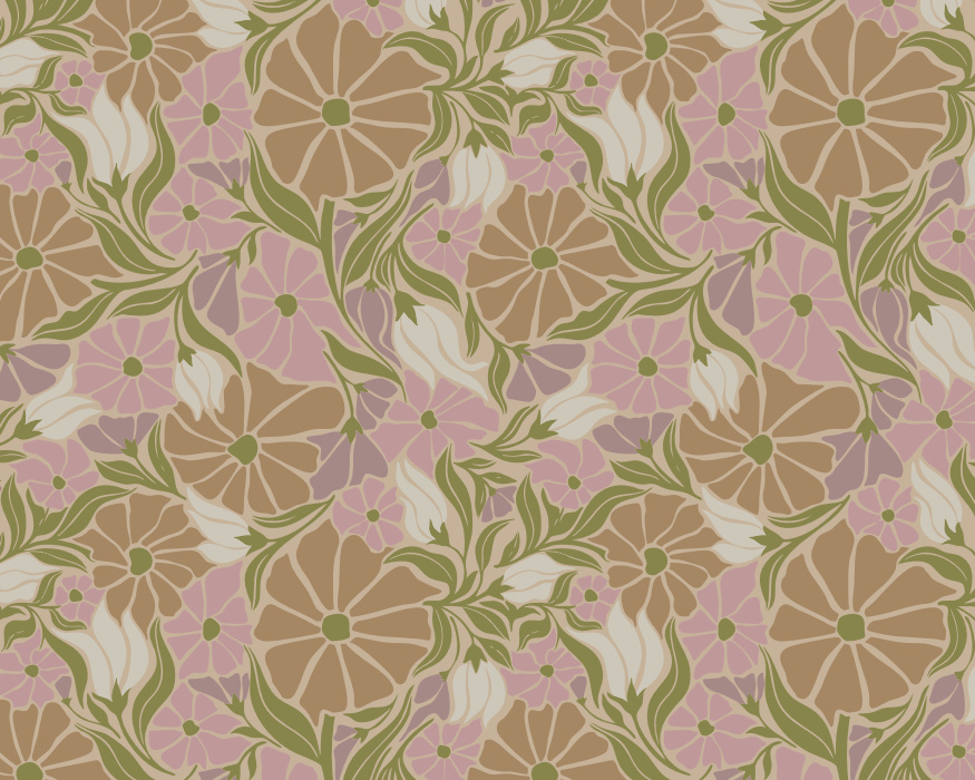 Transform your space with the Abstract Summer Florals Peel & Stick Mural, designed to bring a cheerful, retro-inspired vibe to any room.