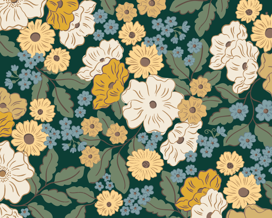 Bring timeless countryside charm to your home with the Provincial Blooms Peel & Stick Mural.