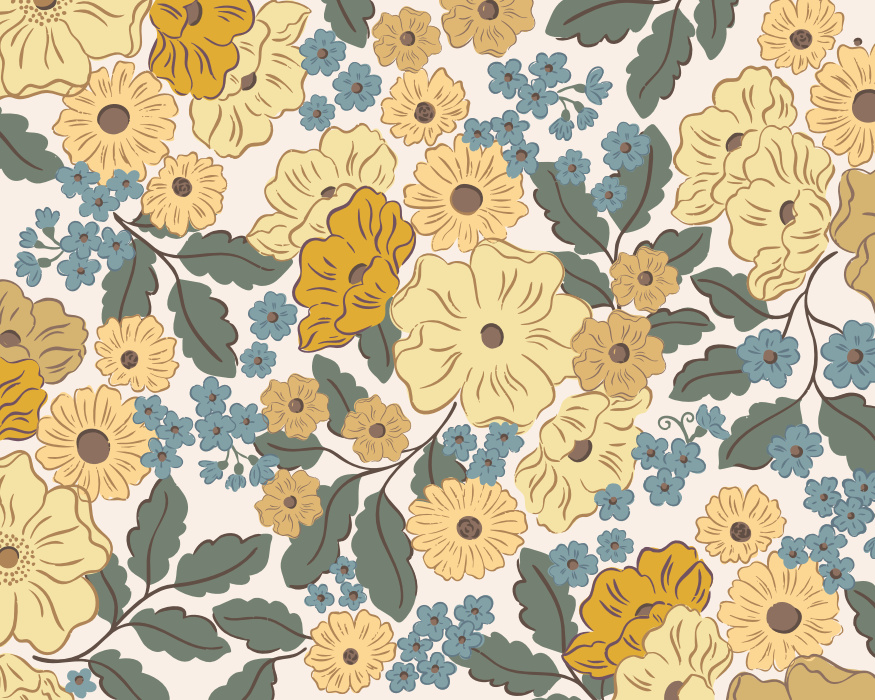 Bring timeless countryside charm to your home with the Provincial Blooms Peel & Stick Mural. 